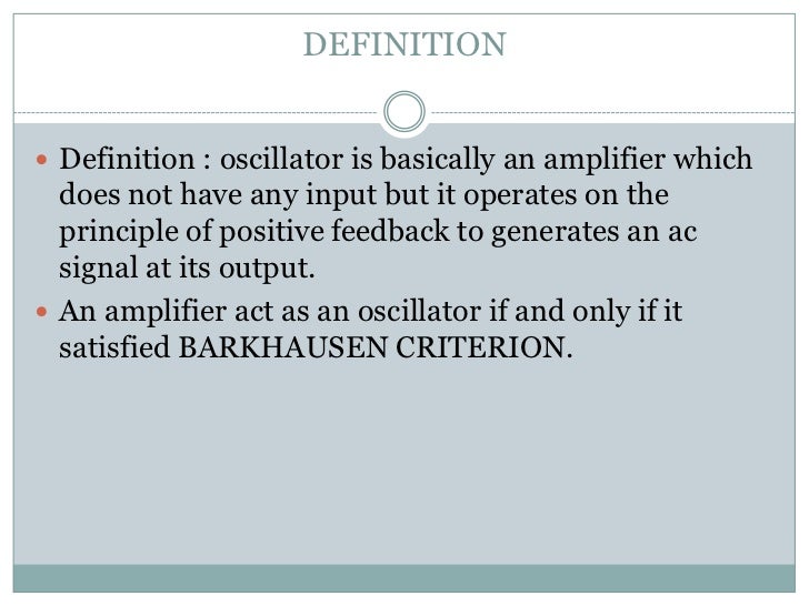 Oscillators