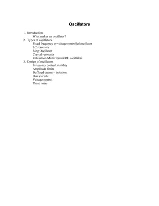 Oscillators | PDF