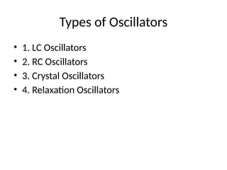 Oscillators Insect Oscillators_Presentation.pptx hartley collpitts | PPT