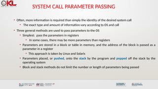 System Call Parameter Block OS_CO1_S2_SERVICES_SYSTEMCALLS.pptx in os systems calls and its ...