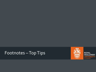 Footnotes –TopTips
 