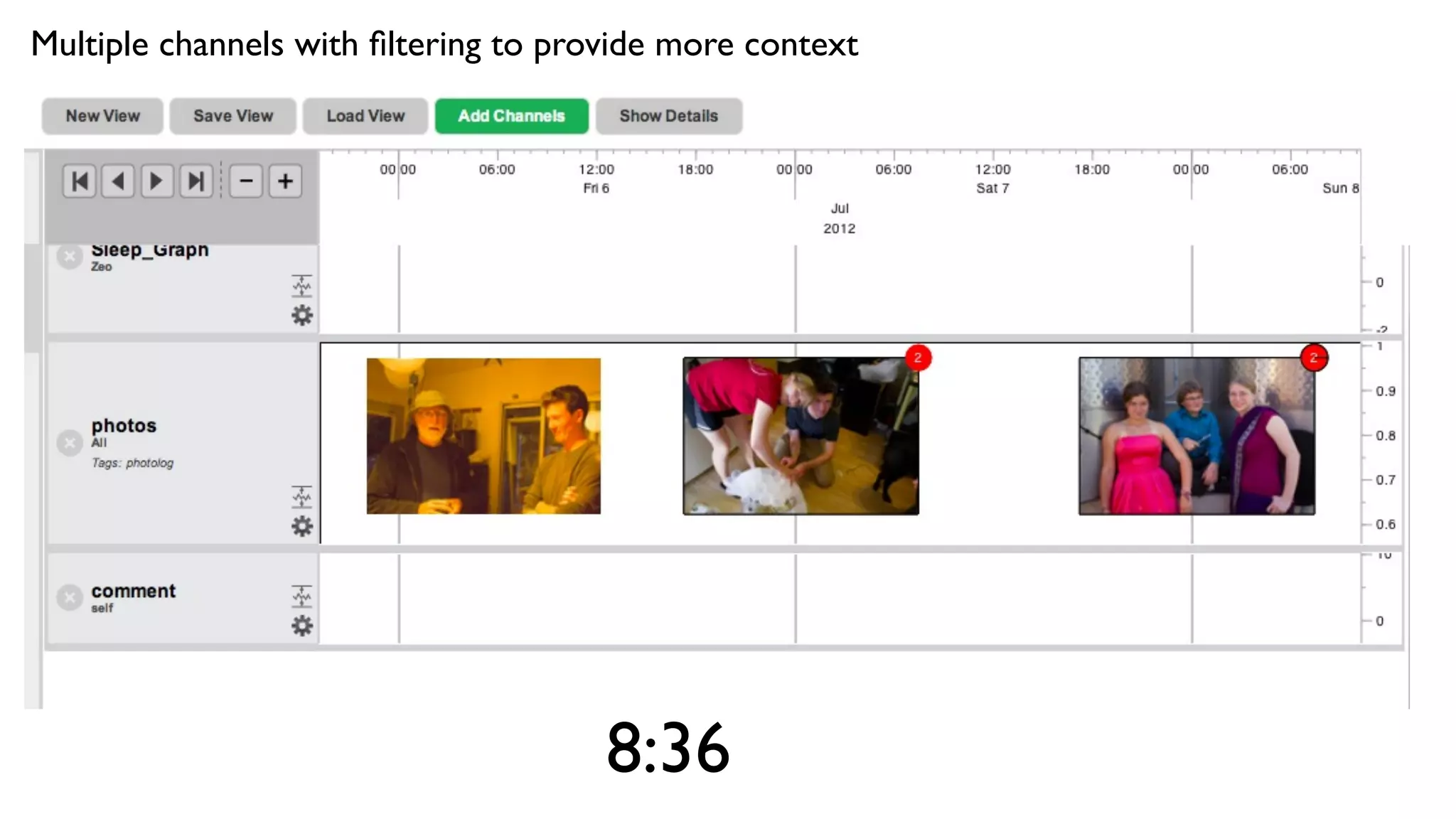 Multiple channels with ﬁltering to provide more context




                                      8:36
 