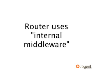 Router uses
 "internal
middleware"
 