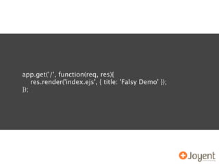 app.get('/', function(req, res){
    res.render('index.ejs', { title: 'Falsy Demo' });
});
 