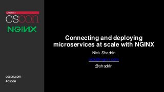 Connecting and deploying
microservices at scale with NGINX
Nick Shadrin
nick@nginx.com
@shadrin
 