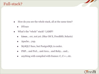 OSCON2008 Full-stack Introspection Crash Course