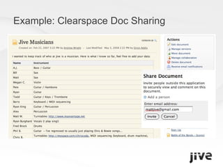 Example: Clearspace Doc Sharing 