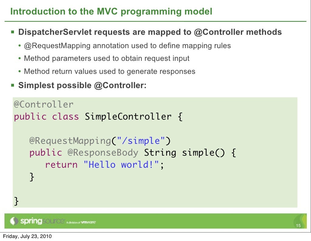 Introduction to the MVC programming