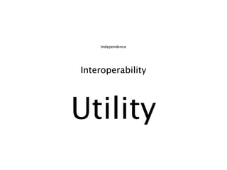 Independence




Interoperability




Utility
 