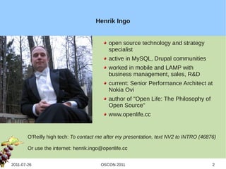 Henrik Ingo


                                           open source technology and strategy
                             ...