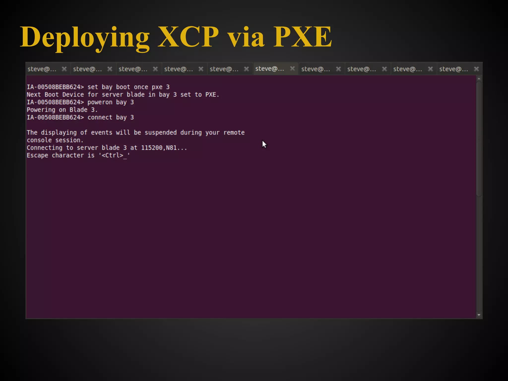 Deploying XCP via PXE
 