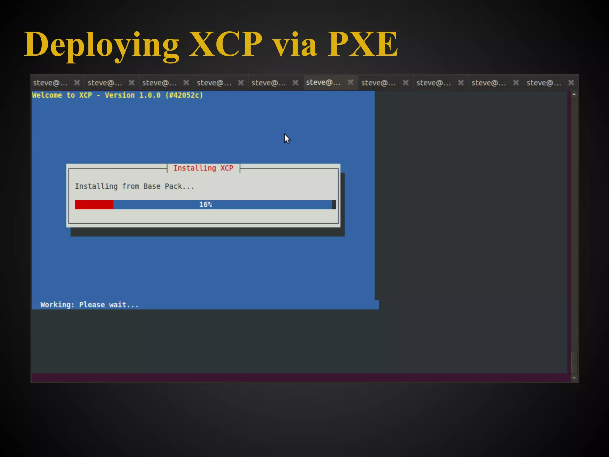 Deploying XCP via PXE
 