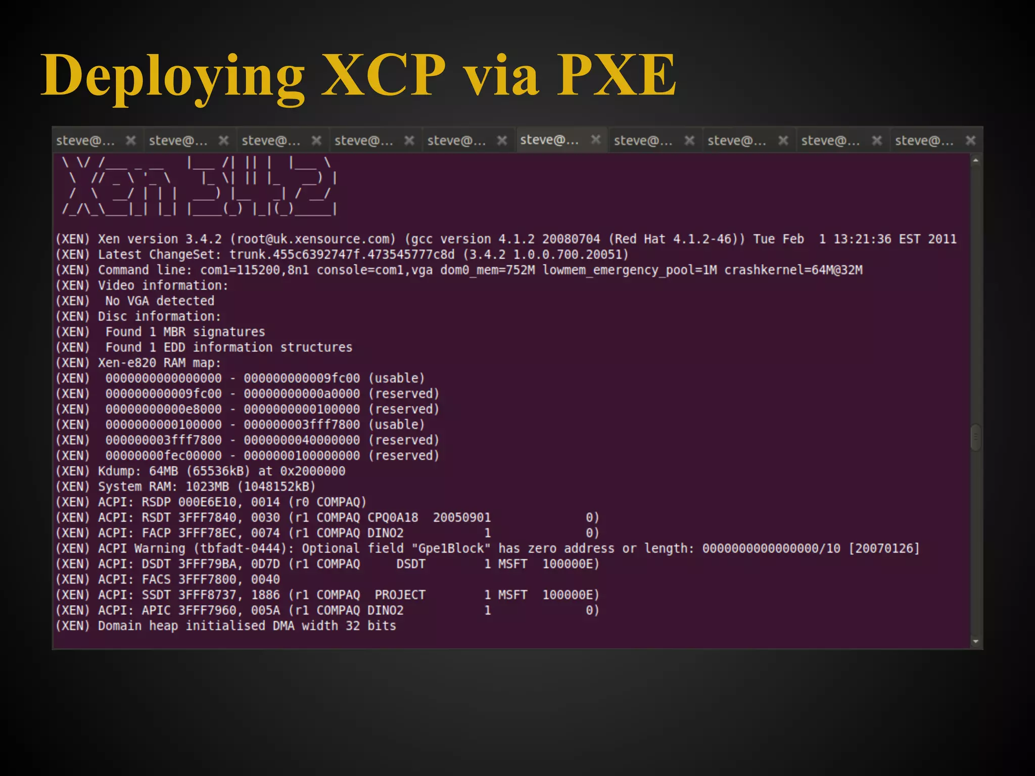 Deploying XCP via PXE
 
