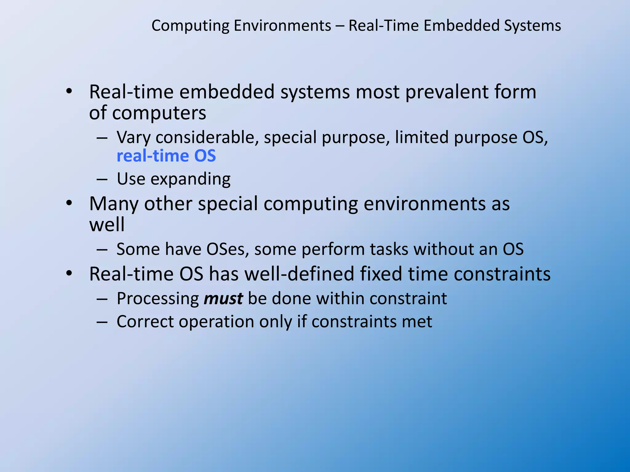 OS concepts 6 OS for various computing environments | PPTX | Operating ...
