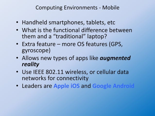 OS concepts 6 OS for various computing environments | PPTX | Operating ...