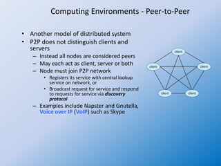 OS concepts 6 OS for various computing environments | PPTX | Operating ...