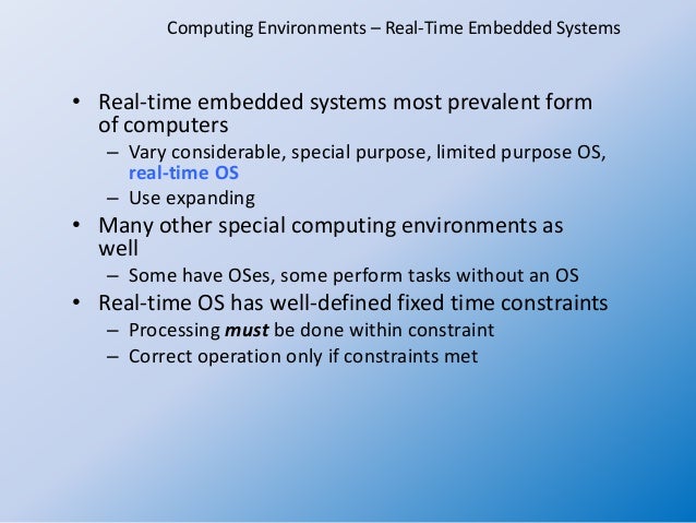 OS concepts 6 OS for various computing environments