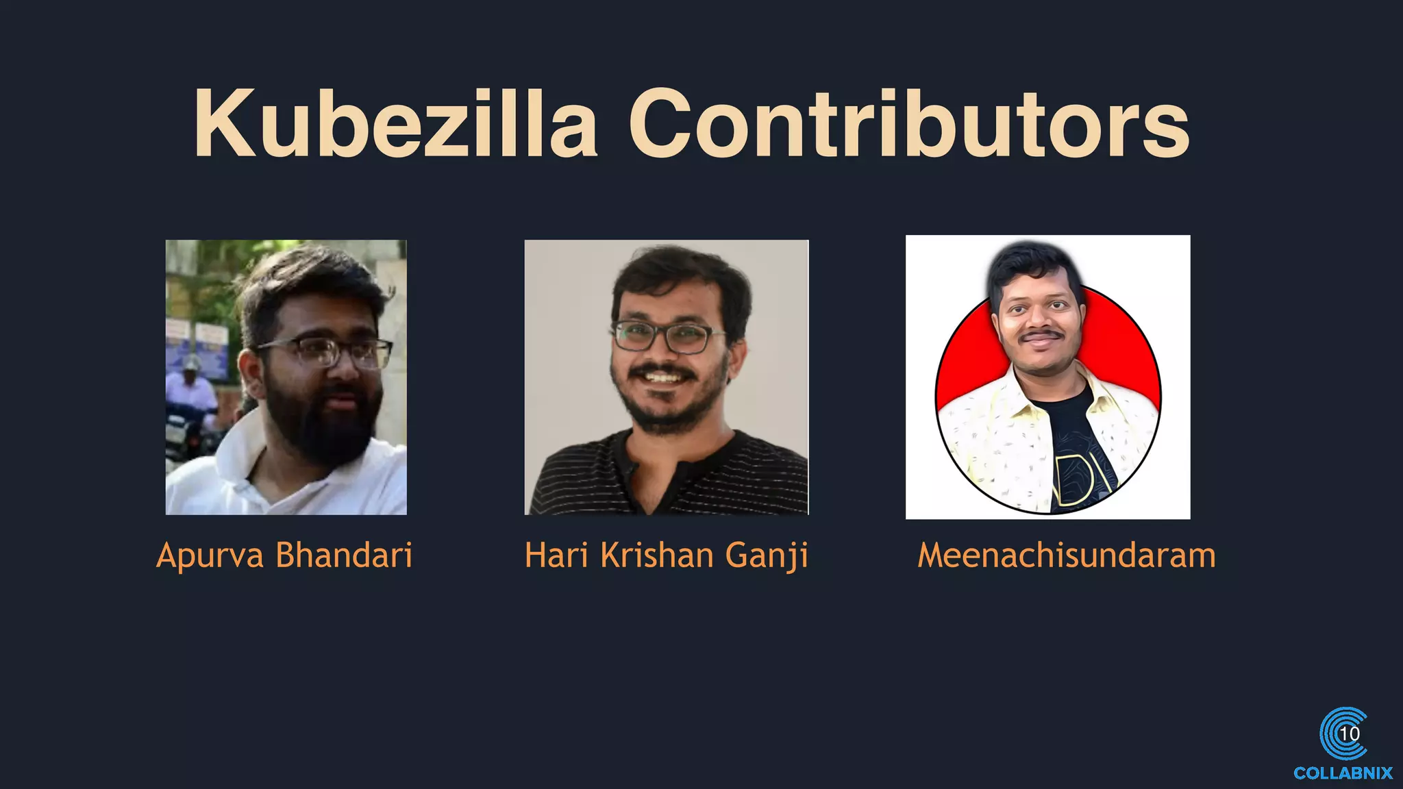 Kubezilla Contributors
10
Apurva Bhandari Hari Krishan Ganji Meenachisundaram