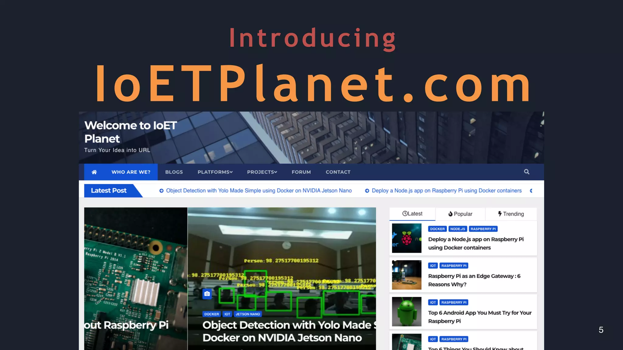 5
Introducing
IoETPlanet.com