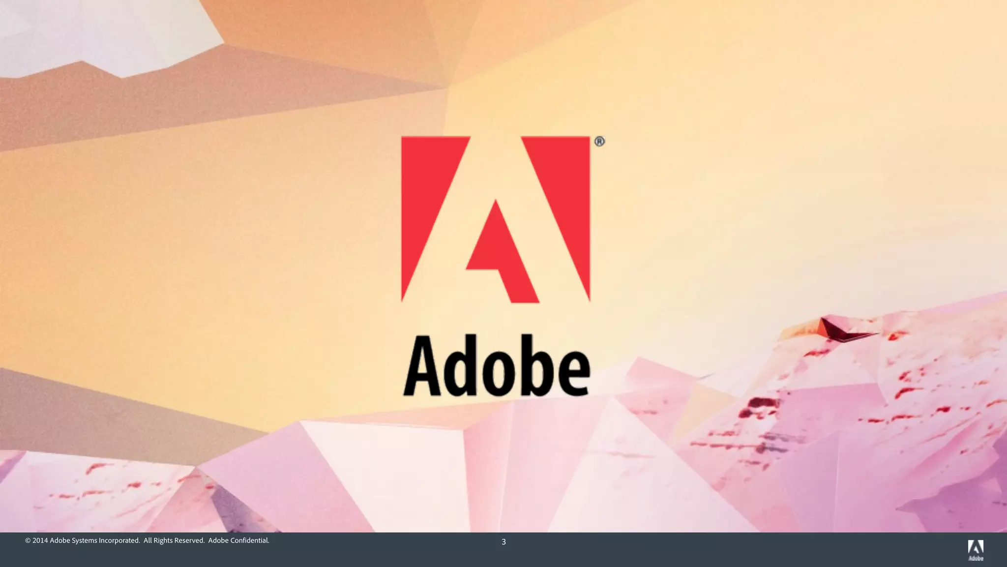 © 2014 Adobe Systems Incorporated. All Rights Reserved. Adobe Confidential. 3
 