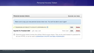 © 2014 Adobe Systems Incorporated. All Rights Reserved. Adobe Confidential. 40
Personal Access Token
 