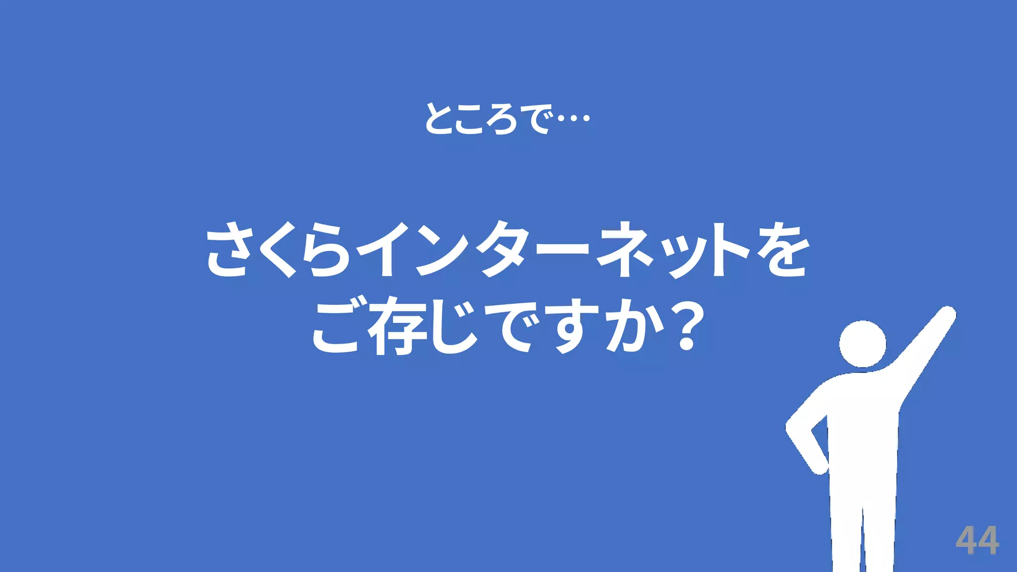 44
さくらインターネットを
ご存じですか？
ところで…
 