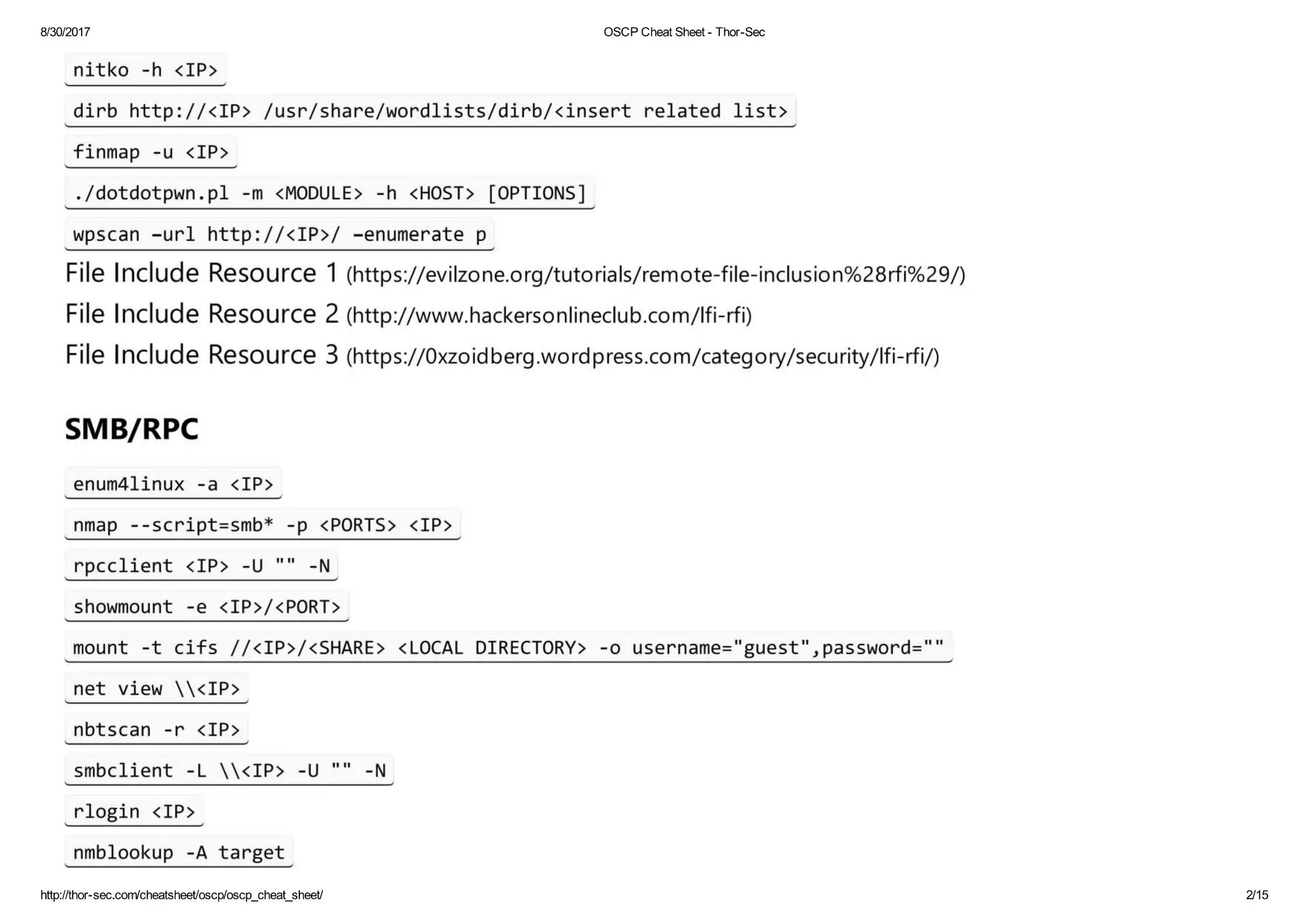 Oscp cheat sheets by Thor Sec | PDF