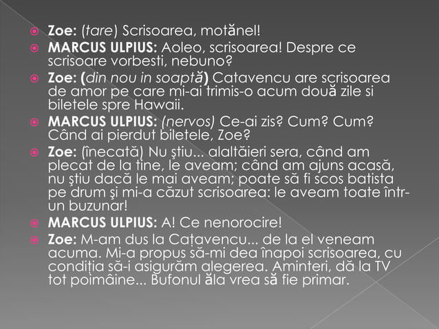 O scrisoare pierduta | PPTX