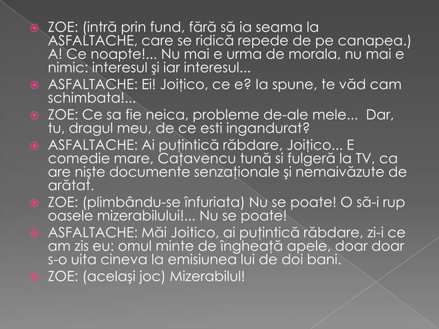 O scrisoare pierduta | PPTX