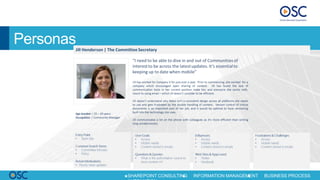 Personas




STRATEGY   CONSULTING   SUPPORT   SHAREPOINT CONSULTING   INFORMATION MANAGEMENT   BUSINESS PROCESS
 