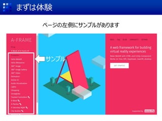 まずは体験
ページの左側にサンプルがあります
サンプル
 