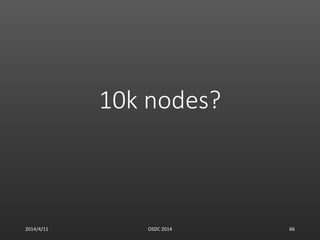 10k nodes?
2014/4/11 OSDC 2014 66
 