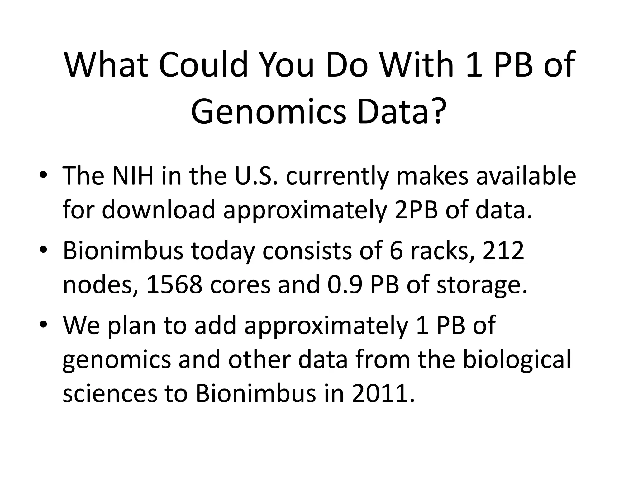 Variety of analysisScientist with laptopWideOpen Science Data CloudMedHigh energy physics, astronomyLowData SizeMedium to Large SmallVery LargeDedicated infrastructureNo infrastructureGeneral infrastructure