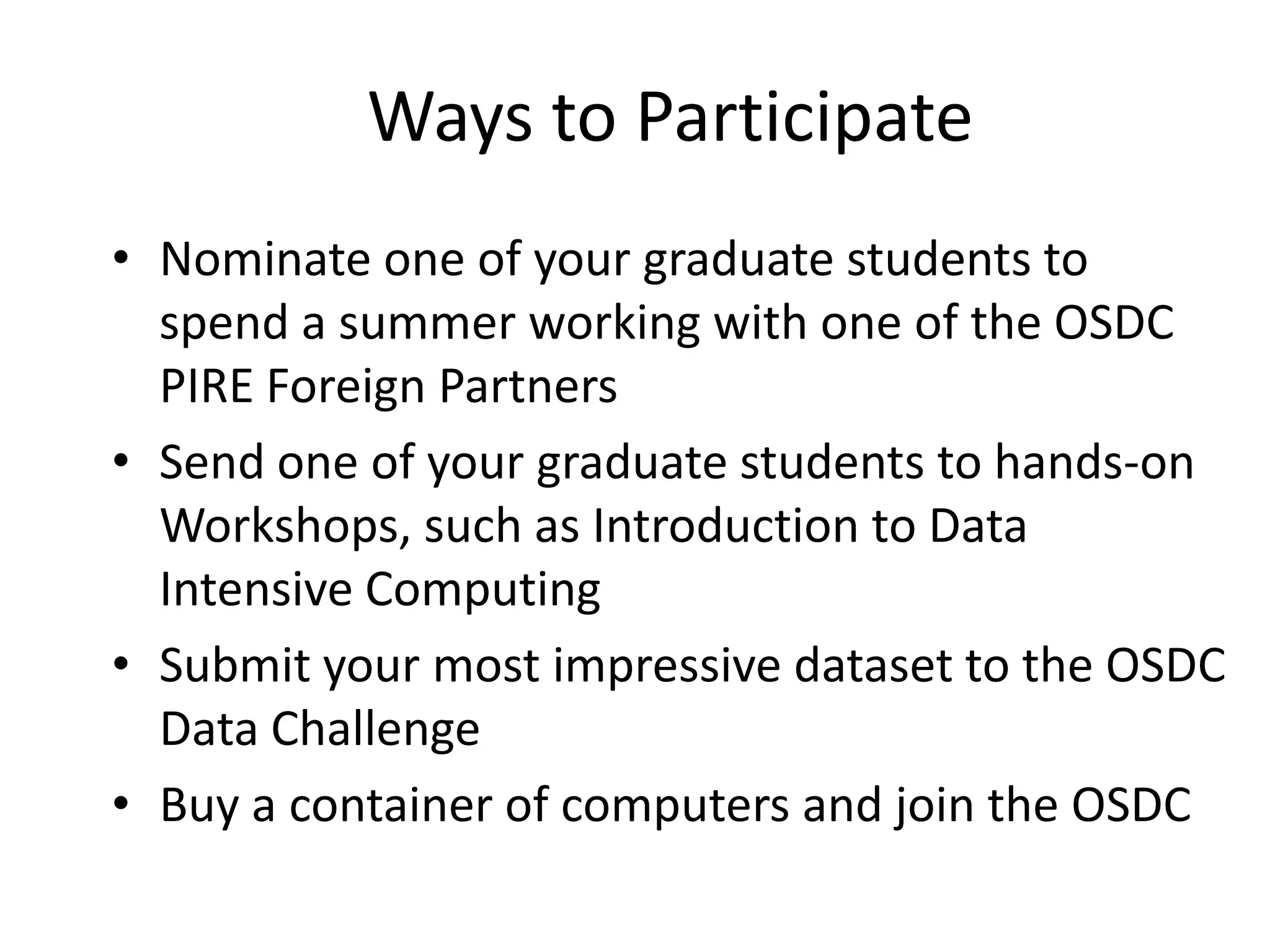 Open, interoperable architecture