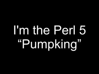 I'm the Perl 5
  “Pumpking”
 