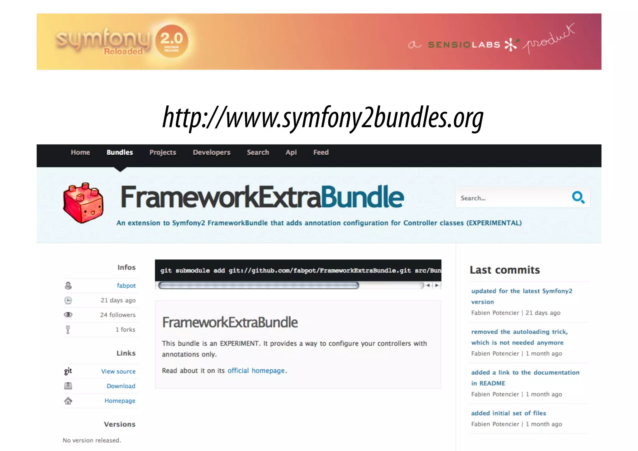 http://www.symfony2bundles.org 