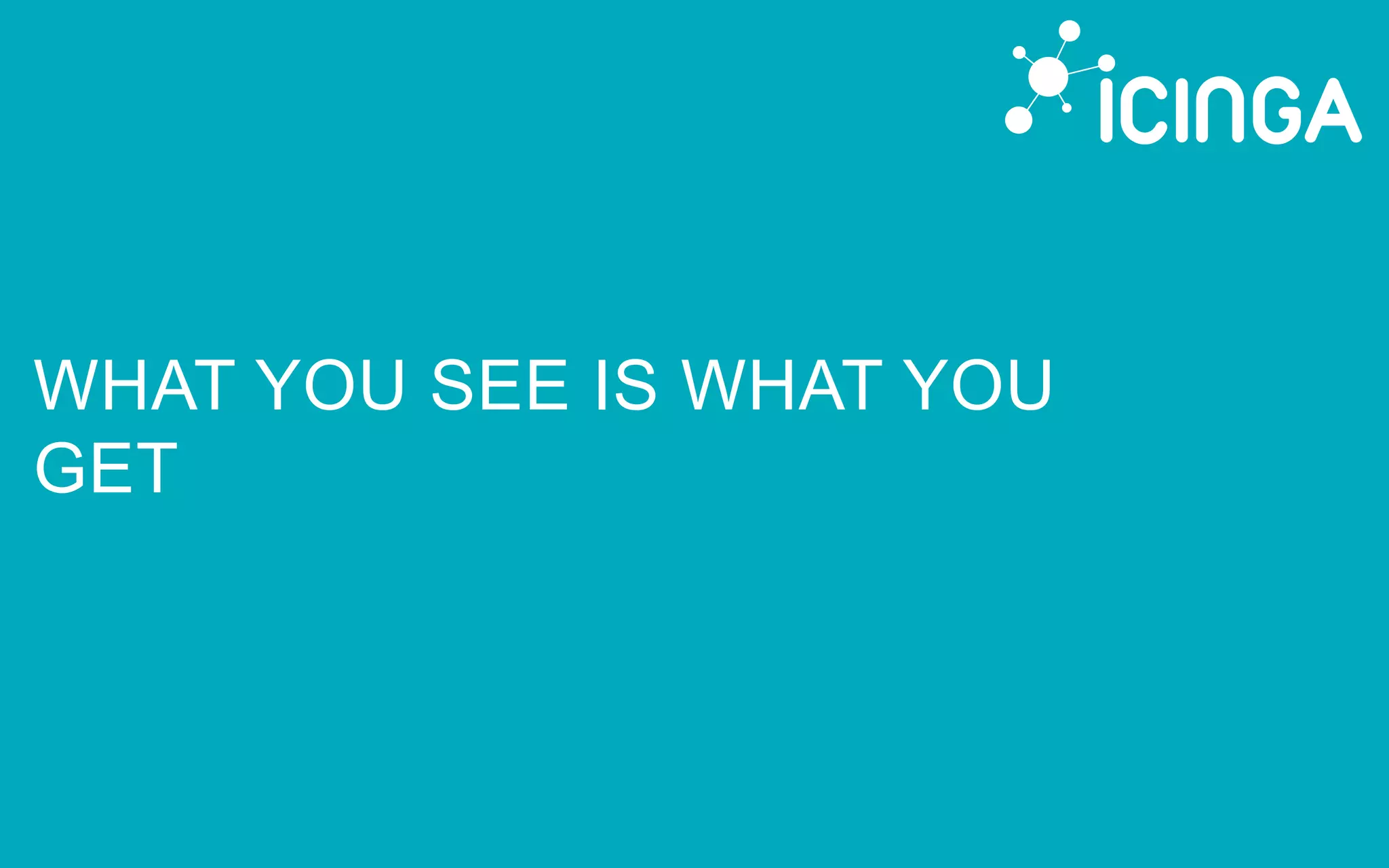 WHAT YOU SEE IS WHAT YOU
GET
 