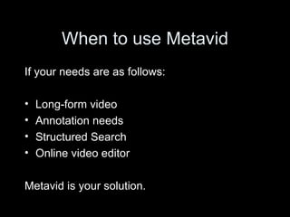 OSDC 2009, Metavidwiki: when you need a web video solution