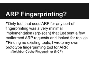 Arp Scanner Os detection with arp | PPTX