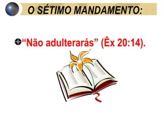 O SÉTIMO MANDAMENTO:  “ Não adulterarás” (Êx 20:14). 
