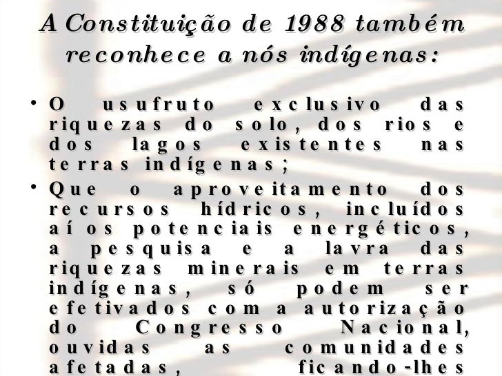 Os Direitos Constitucionais Dos Povos Indígenas