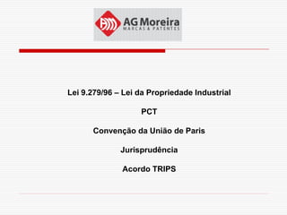 Lei 9.279/96 – Lei da Propriedade Industrial

                   PCT

      Convenção da União de Paris

              Jurisprudência

              Acordo TRIPS
 