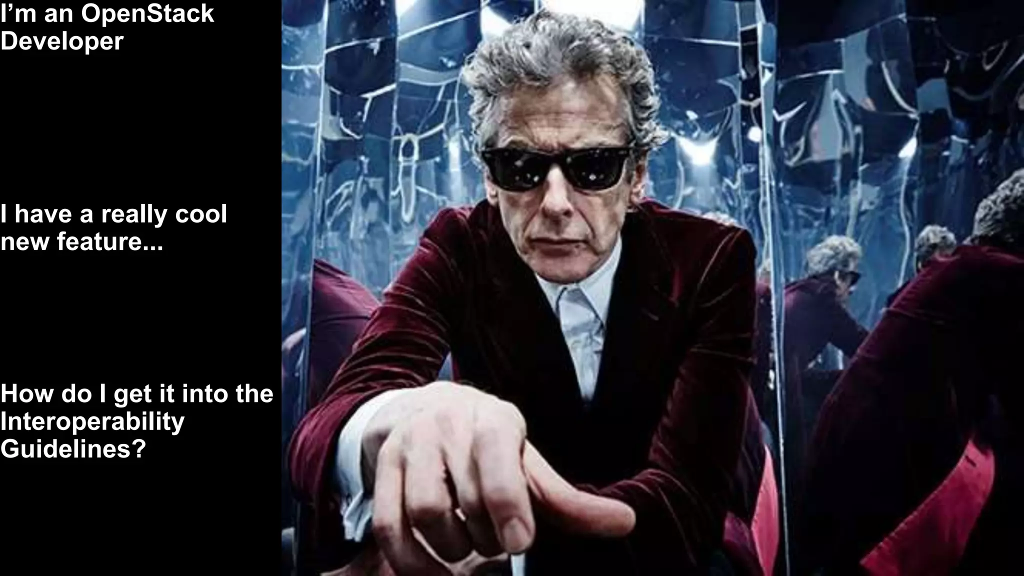 29
Why isn’t $my_favorite_thing in
the current Interoperability
Guideline?
 