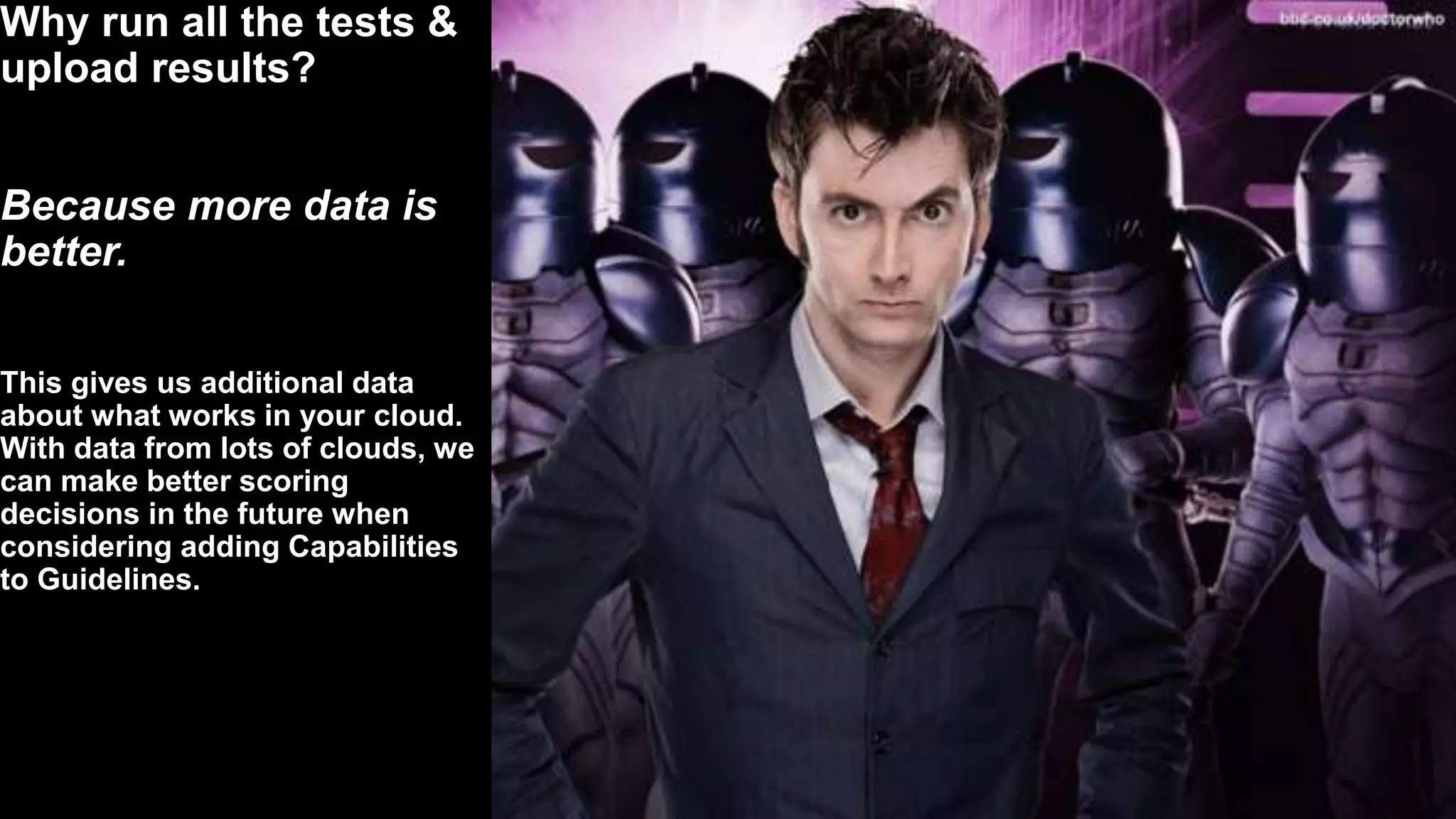 33
I’m the Interop WG co-chair.
I have a blog post you should read!
http://markvoelker.github.io/blog/defcore-for-devs/
• Document it well
• Ensure it has usable tests
• Foster adoption among users,
SDK’s, & other projects
• Be patient: needs to be in 3
OpenStack releases
 