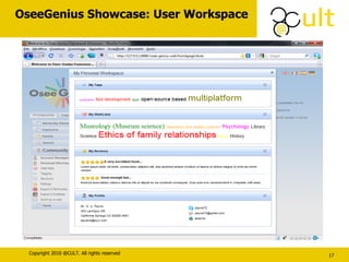 OseeGenius Showcase: User Workspace 