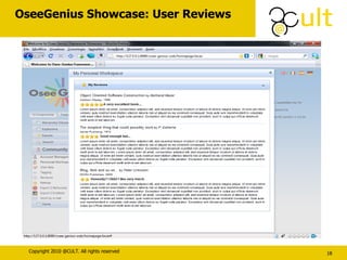 OseeGenius Showcase: User Reviews 