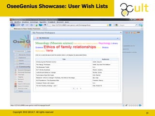 OseeGenius Showcase: User Wish Lists 