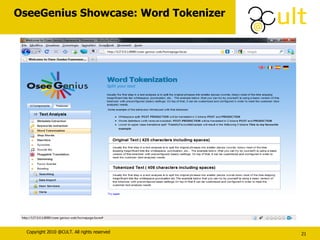 OseeGenius Showcase: Word Tokenizer 