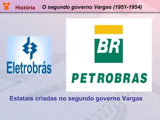 O segundo governo Vargas (1951-1954) Estatais criadas no segundo governo Vargas História 
