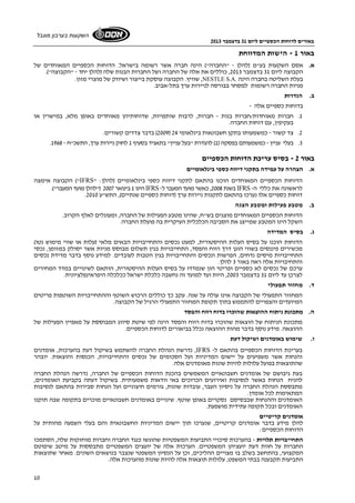 באורים לדוחות הכספיים ליום 31 בדצמבר 2013 
השקעות בערבון מוגבל 
באור 1 - הישות המדווחת 
א. אסם השקעות בע"מ (להלן - "החברה") הינה חברה אשר רשומה בישראל. הדוחות הכספיים המאוחדים של 
10 
הקבוצה ליום 31 בדצמבר 2013 , כוללים את אלה של החברה ושל החברות הבנות שלה (להלן יחד - "הקבוצה"). 
שוויץ. הקבוצה עוסקת בייצור ושיווק של מוצרי מזון. ,NESTLE S.A. בעלת השליטה בחברה הינה 
מניות החברה רשומות למסחר בבורסה לניירות ערך בתל-אביב. 
ב. הגדרות 
בדוחות כספיים אלה - 
1. חברות מאוחדות/חברות בנות - חברות, לרבות שותפויות, שדוחותיהן מאוחדים באופן מלא, במישרין או 
בעקיפין, עם דוחות החברה. 
2009 ) בדבר צדדים קשורים. ) 2. צד קשור - כמשמעותו בתקן חשבונאות בינלאומי 24 
. 3. בעלי עניין - כמשמעותם בפסקה ( 1) להגדרת "בעל עניין" בתאגיד בסעיף 1 לחוק ניירות ערך, התשכ"ח - 1968 
באור 2 - בסיס עריכת הדוחות הכספיים 
א. הצהרה על עמידה בתקני דיווח כספי בינלאומיים 
הקבוצה אימצה ("IFRS" : הדוחות הכספיים המאוחדים הוכנו בהתאם לתקני דיווח כספי בינלאומיים (להלן 
הינו 1 בינואר 2007 ("להלן מועד המעבר"). IFRS - בשנת 2008 , כאשר מועד המעבר ל IFRS - לראשונה את כללי ה 
. דוחות כספיים אלו נערכו בהתאם לתקנות ניירות ערך (דוחות כספיים שנתיים), התש"ע 2010 
ב. מטבע פעילות ומטבע הצגה 
הדוחות הכספיים המאוחדים מוצגים בש"ח, שהינו מטבע הפעילות של החברה, ומעוגלים לאלף הקרוב. 
השקל הינו המטבע שמייצג את הסביבה הכלכלית העיקרית בה פועלת החברה. 
ג. בסיס המדידה 
הדוחות הוכנו על בסיס העלות ההיסטורית, למעט נכסים והתחייבויות הבאים מלאי (עלות או שווי מימוש נטו) 
מכשירים פיננסים בשווי הוגן דרך רווח והפסד, התחייבויות בגין תשלום מבוסס מניות אשר יסולק במזומן, נכסי 
התחייבויות מיסים נדחים, הפרשות ונכסים והתחייבויות בגין הטבות לעובדים. למידע נוסף בדבר מדידת נכסים 
והתחיבויות אלה ראה באור 3 להלן. 
ערכם של נכסים לא כספיים ופריטי הון שנמדדו על בסיס העלות ההיסטורית, הותאם לשינויים במדד המחירים 
לצרכן עד ליום 31 בדצמבר 2003 , היות ועד למועד זה נחשבה כלכלת ישראל ככלכלה היפראינפלציונית. 
ד. מחזור תפעולי 
המחזור התפעולי של הקבוצה אינו עולה על שנה. עקב כך כוללים הרכוש השוטף וההתחייבויות השוטפות פריטים 
המיועדים והצפויים להתממש בתוך תקופת המחזור התפעולי הרגיל של הקבוצה. 
ה. מתכונת ניתוח ההוצאות שהוכרו בדוח רווח והפסד 
מתכונת הניתוח של הוצאות שהוכרו בדוח רווח והפסד הינה לפי שיטת סיווג המבוססת על מאפיין הפעילות של 
ההוצאה. מידע נוסף בדבר מהות ההוצאה נכלל בביאורים לדוחות הכספיים. 
ו. שימוש באומדנים ושיקול דעת 
נדרשת הנהלת החברה להשתמש בשיקול דעת בהערכות, אומדנים ,IFRS - בעריכת הדוחות הכספיים בהתאם ל 
והנחות אשר משפיעים על יישום המדיניות ועל הסכומים של נכסים והתחייבויות, הכנסות והוצאות. יובהר 
שהתוצאות בפועל עלולות להיות שונות מאומדנים אלה. 
בעת גיבושם של אומדנים חשבונאיים המשמשים בהכנת הדוחות הכספיים של החברה, נדרשה הנהלת החברה 
להניח הנחות באשר לנסיבות ואירועים הכרוכים באי וודאות משמעותית. בשיקול דעתה בקביעת האומדנים, 
מתבססת הנהלת החברה על ניסיון העבר, עובדות שונות, גורמים חיצוניים ועל הנחות סבירות בהתאם לנסיבות 
המתאימות לכל אומדן. 
האומדנים וההנחות שבבסיסם נסקרים באופן שוטף. שינויים באומדנים חשבונאיים מוכרים בתקופה שבה תוקנו 
האומדנים ובכל תקופה עתידית מושפעת. 
אומדנים קריטיים 
להלן מידע בדבר אומדנים קריטיים, שנערכו תוך יישום המדיניות החשבונאית והם בעלי השפעה מהותית על 
הדוחות הכספיים: 
התחייבויות תלויות - בהערכות סיכויי התביעות המשפטיות שהוגשו כנגד החברה וחברות מוחזקות שלה, הסתמכו 
החברות על חוות דעת יועציהן המשפטיים. הערכות אלה של יועצים המשפטיים מתבססות על מיטב שיפוטם 
המקצועי, בהתחשב בשלב בו מצויים ההליכים, וכן על הנסיון המשפטי שנצבר בנושאים השונים. מאחר שתוצאות 
התביעות תקבענה בבתי המשפט, עלולות תוצאות אלה להיות שונות מהערכות אלה. 
 